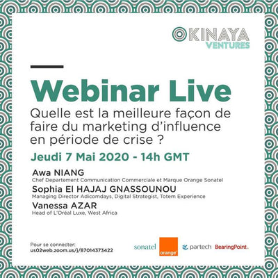 SAVE THE DATE | Webinar Live | Jeudi 7 Mai 2020 | 14h GMT | Quelle est la meilleure façon de faire du marketing d'influence dans le contexte du COVID-19 ?