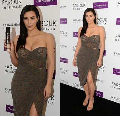 Kim Kardashian à la boutique Marionnaud des Champs-Elysées hier !